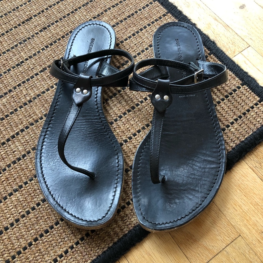 Sigerson Morrison Flat Sandal w/ Ankle Strap